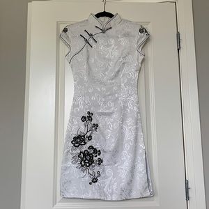 White qipao small dress